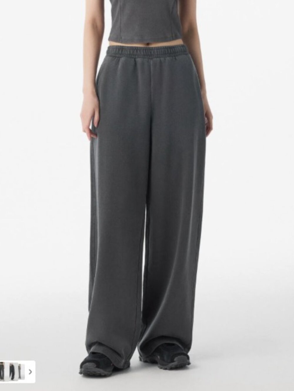NWT MUSINSA  Women's Pigment Wide Sweat Pants [Charcoal Gray]